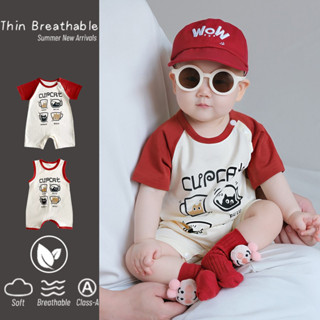 ฤดูร้อนใหม่เสื้อผ้าเด็กชายและหญิงบอดี้สูท 0-24 เดือนน่ารักสุ…
