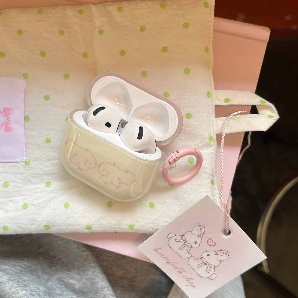 IMD สีสัน Star Wings พร้อมจี้หูฟังสําหรับ AirPods 1 2 3 4 Pro หูฟังไร้สายบลูทูธสําหรับ AirPods Pro2 กันกระแทกฝาครอบป้องกันปลอก - รูปที่ 2