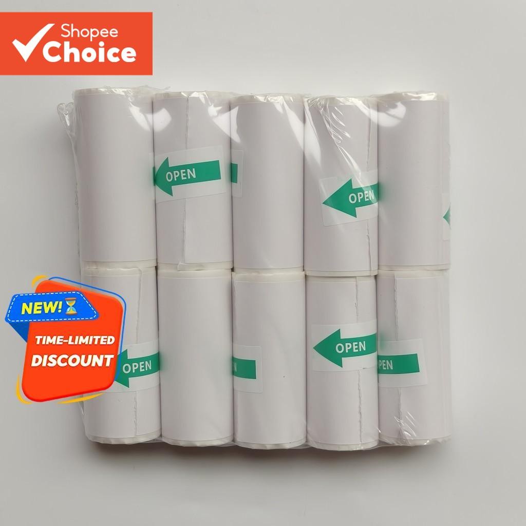 การพิมพ์กระดาษความร้อน 57x25มม สติกเกอร์กาวในตัวสําหรับบลูทูธเครื่องพิมพ์ขนาดเล็กง่ายต่อการพกพา
