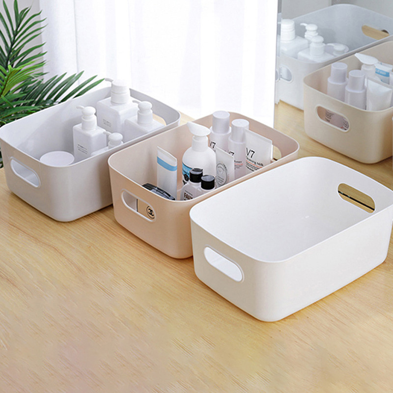 กล่องพลาสติกเก็บของ เก็บเครื่องสําอางค์ ที่เก็บของในครัว จัดระเบียบครัว สำนักงานและที่บ้าน หนาและทนทาน