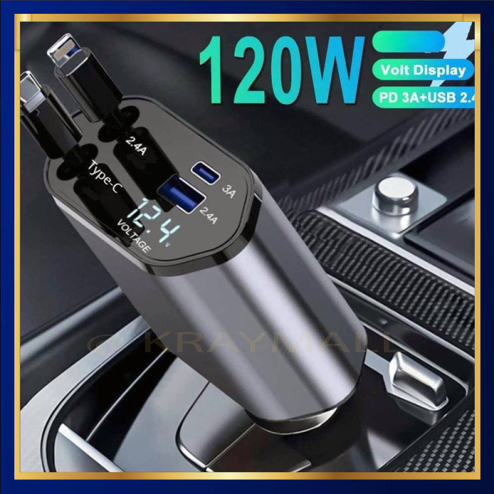 ที่ชาร์จแบตในรถ USB Type C Lightning Dual Port 12/24V - KT2