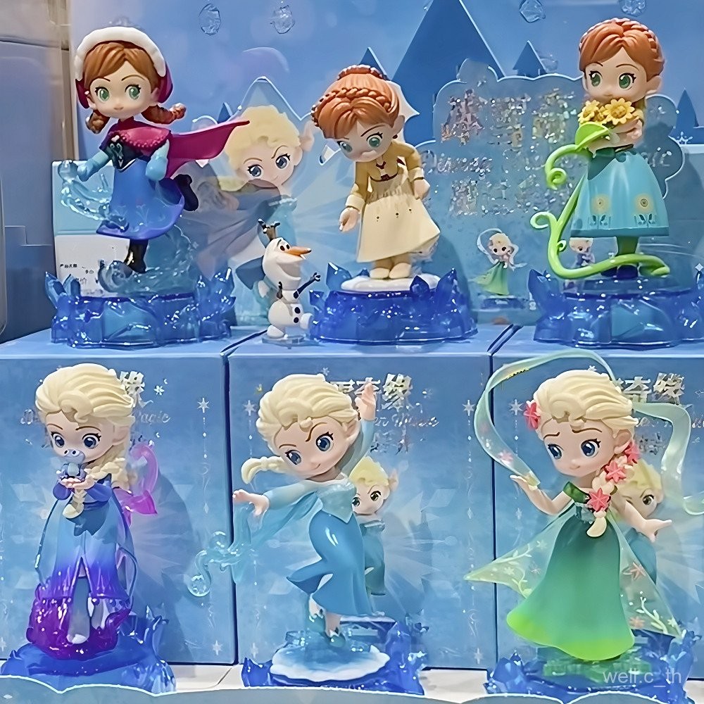 ตุ๊กตาฟิกเกอร์เจ้าหญิงเอลซ่าและอันนาจากซีรีส์ Frozen Magic ในสต็อก ของเล่นของขวัญสำหรับเด็กผู้หญิง