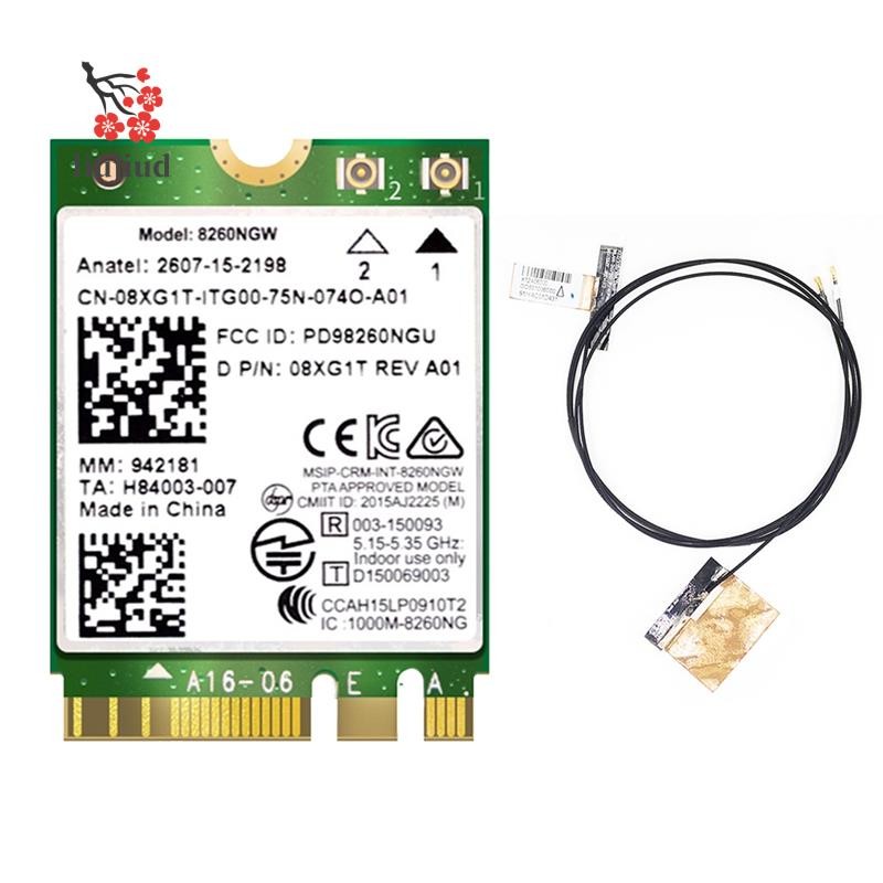 8260 8260NGW การ์ด WiFi + 2XAntenna 2.4G/5Ghz 867M สําหรับ AC 8260