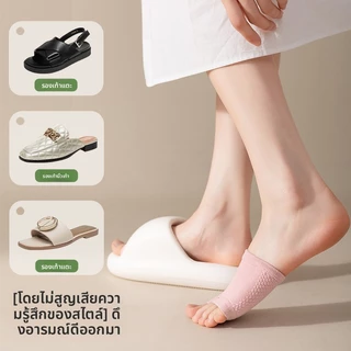 ถุงเท้าครึ่งปาล์มสุภาพสตรีผ้าฝ้ายแท้ สำหรับฤดูร้อน แบบแยกนิ้วกันลื่น
