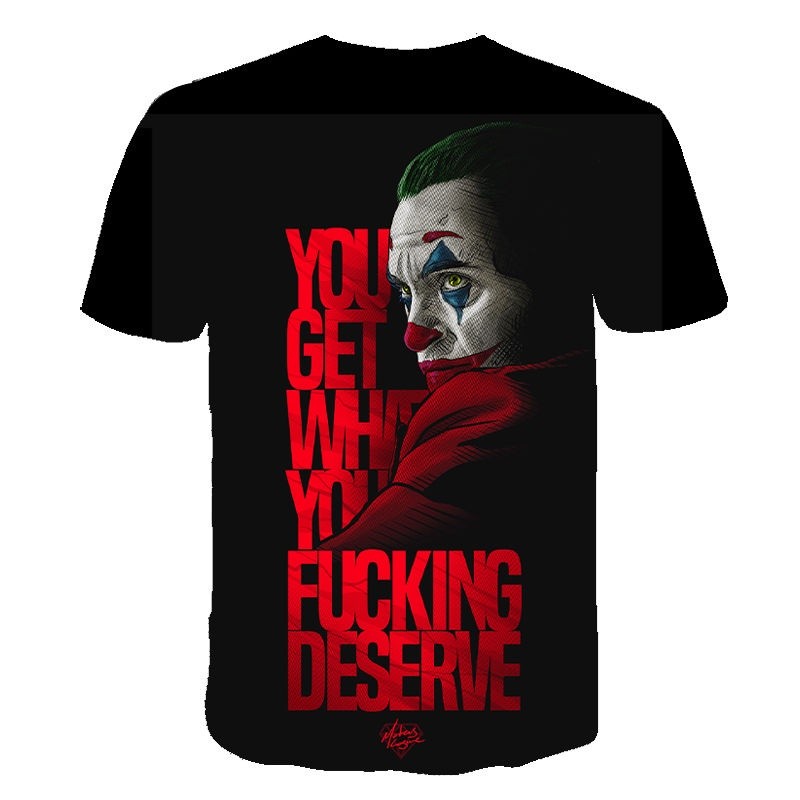 Casual O-คอผู้ชายเสื้อยืดJokerแขนสั้นJoker Top The journal 3Dพิมพ์ใหม่เสื้อยืดผู้ชายJoker Face