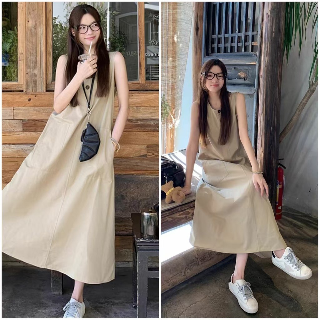 "รีบเลย! ของมาใหม่ล่าสุด ✨ เดรสแขนกุดสไตล์เกาหลี ใส่แล้วหุ่นเพรียว เนื้อผ้านุ่มสุดๆ ใส่ได้ทุกโอกาส!"