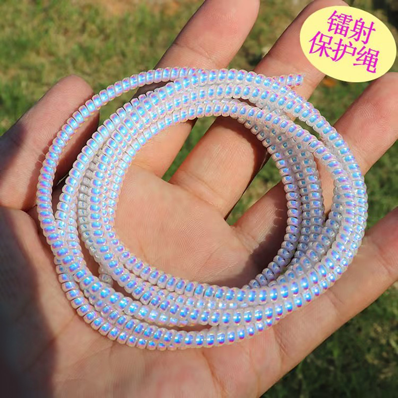 1.6เมตรเลเซอร์โทรศัพท์มือถือสายเคเบิลข้อมูลป้องกันสายเชือกแฟชั่นสากลสายชาร์จห่อเชือกฤดูใบไม้ผลิสามารถแบ่งเก็บสะดวกสายหูฟังฝาครอบป  xueelct - รูปที่ 4