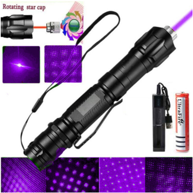 009 ไฟฉายเลเซอร์สีน้ำเงินม่วงแสงดาว ตัวชี้เลเซอร์ แว่นตาป้องกันแสงสีน้ำเงิน ปากกาทดสอบ