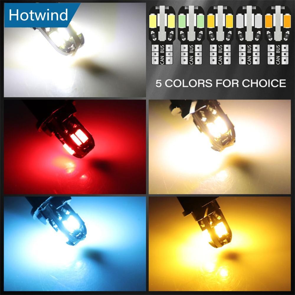 HW 10pcs W5W T10 LED ภายในรถหลอดไฟ Canbus 5730 8SMD สําหรับรถโดมรถ Wedge ด้านข้างป้ายทะเบียนหลอดไฟ L