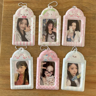 Insน่ารักสตรอเบอร์รี่กระต่าย10ซม.ผู้ถือบัตรPolaroid Love Beanการ์ดขนาดเล็กCampusการ์ดStar Chasing Storageจอแสดงผลจี้