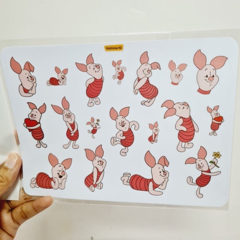 สติ๊กเกอร์แพ็ค PIGLET | สติ๊กเกอร์ DISNEY PIGLET สําหรับขวดแล็ปท็อป, SUITCASES, หมวกกันน็อค, กันน้ํา