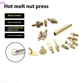 (KFL) 7/9/10Pcs ความร้อนใส่ Nut Iron Tip M2 M3 M4 M5 M6 M8 ด้ายทองเหลืองฝังชุดเครื่องมือสําหรับพลาสติก 3D เครื่องพิมพ์บัดกรีเหล็กขายร้อน