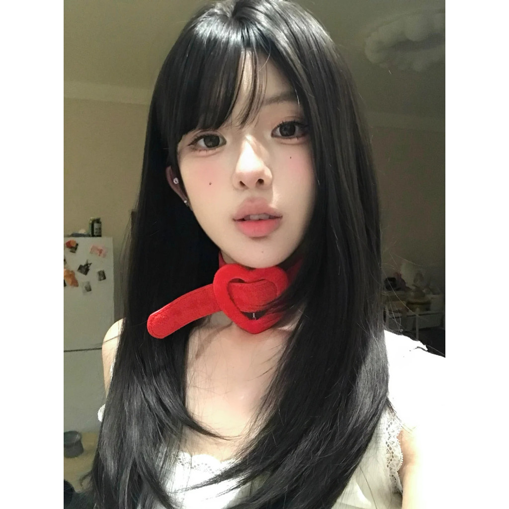 สร้อยคอชอคเกอร์หัวใจสีแดงหวานและเท่ Y2K สไตล์เกาหลีเรโทร สายสั้นกำมะหยี่ สร้อยคอหนังสำหรับสาวเผ็ด 61