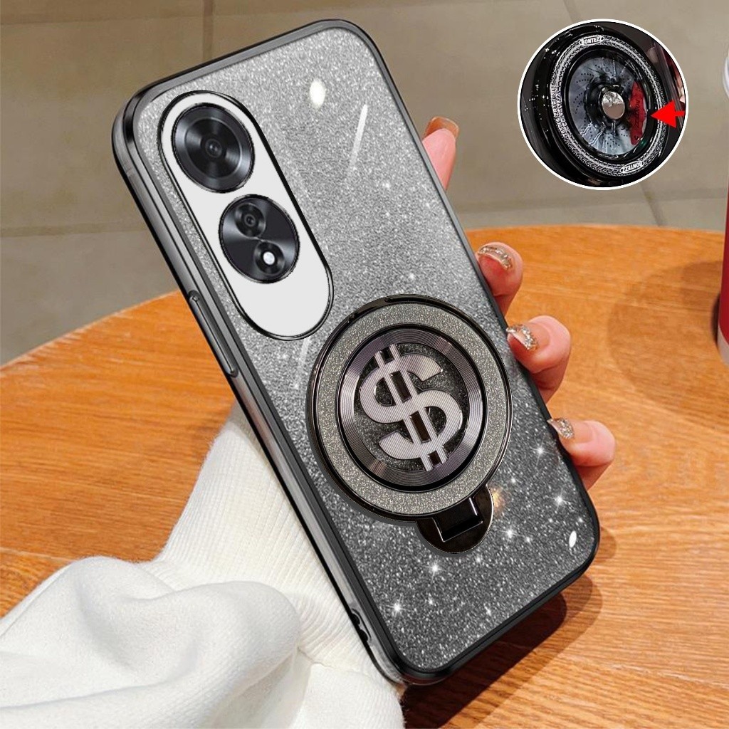 HP Oppo A60 Soft Case Glitter Ring Dollar เคสโทรศัพท์ระดับพรีเมียมไร้สาย