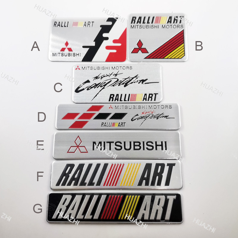 1 x อลูมิเนียม Ralliart โลโก้รถ Auto ตกแต่งป้ายสัญลักษณ์สติกเกอร์รูปลอกสําหรับ MITSUBISHI มอเตอร์ Ralliart