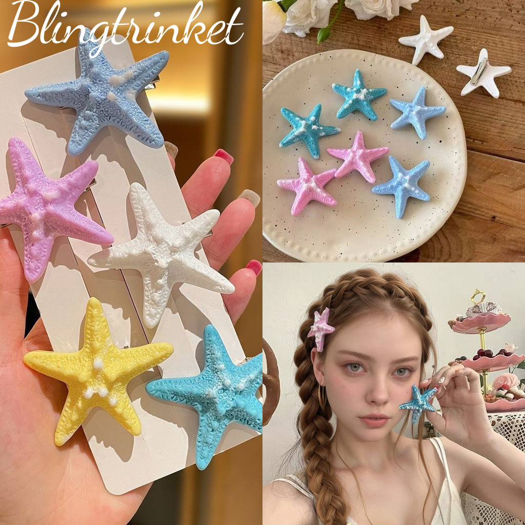 BlingTrinket น่ารักกิ๊บติดผมปลาดาว เครื่องประดับผมสไตล์เกาหลี y2kกิ๊บติดผม กิ๊บผมม้า พร้อมส่งในไทย ราคา ถูกที่สุด ดีลบีเคเค