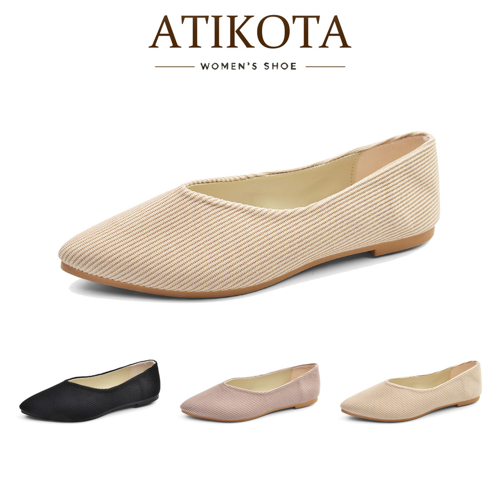 Atikota ผู้หญิงรองเท้าแบนรองเท้าแตะแฟชั่นหรูหราสะดวกสบายน้ำหนักเบารองเท้าลำลองลำลอง