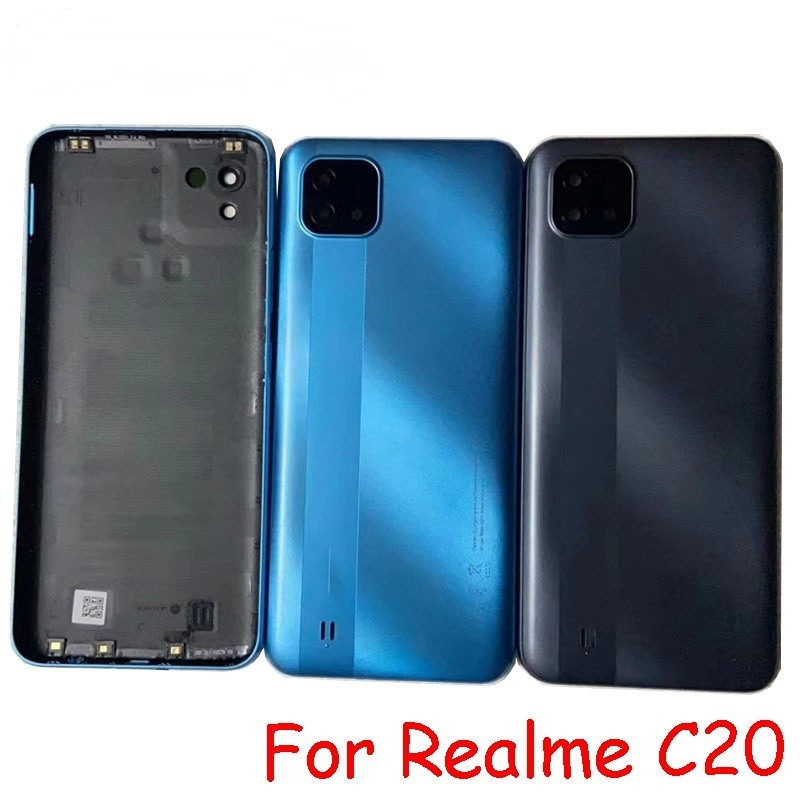 สําหรับ OPPO Realme C21 RMX3201 / C20 RMX3063 RMX3061 ฝาหลังแบตเตอรี่ด้านหลังแผงประตูกรณีอะไหล่ซ่อม