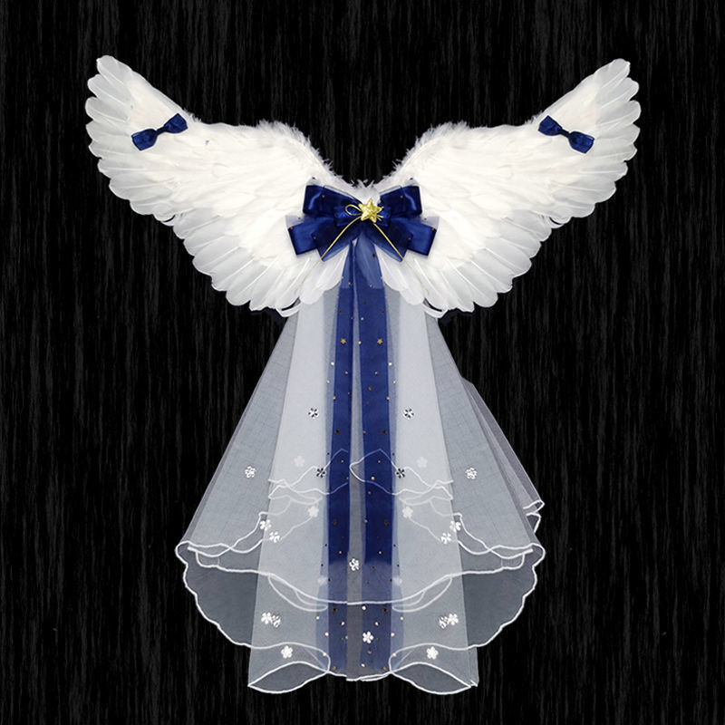 Tongyu Hehe คอสเพลย์แองเจิลปีกคริสต์มาสฮาโลวีนและ合คอสเพลย์天羽毛 นางเงือก 圣节 แขนเสื้อ ขนสัตว์ ถัก ขนสัต