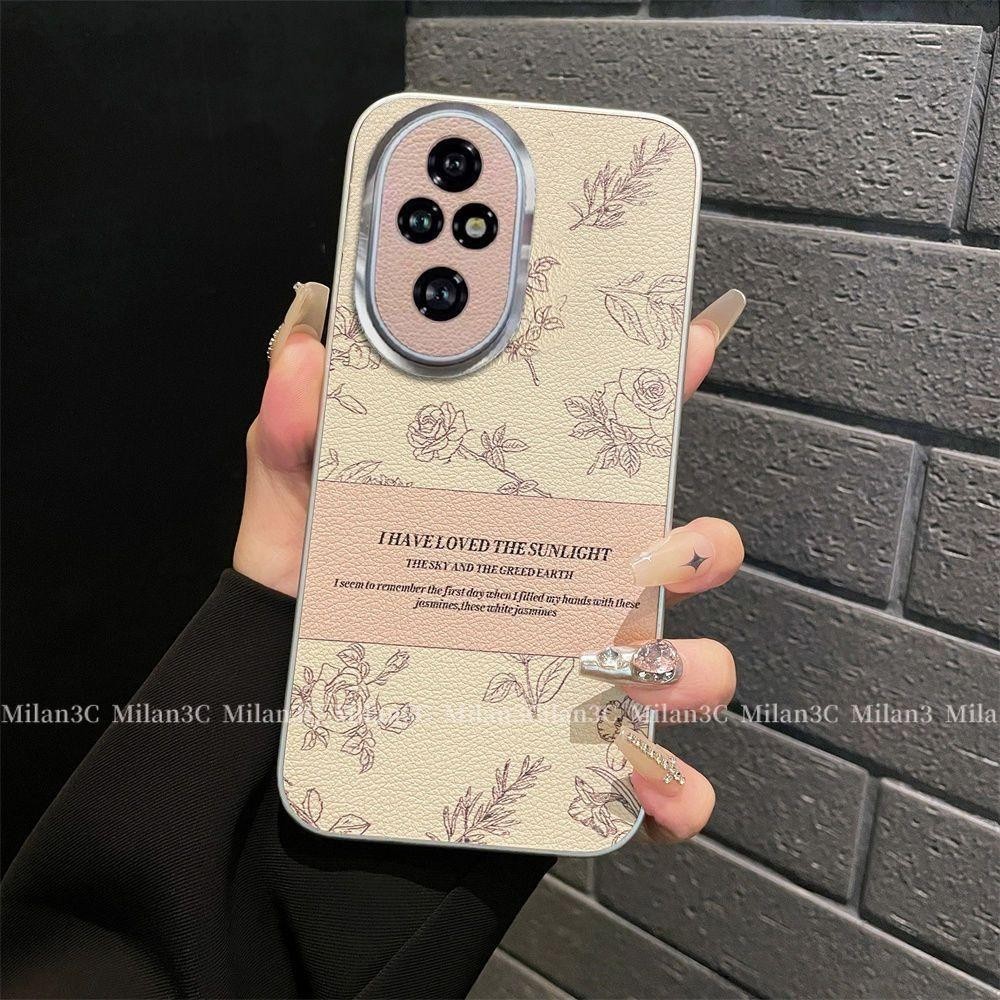 เคส Honor 200 หรูหราพร้อมกรอบโลหะกันกระแทกพร้อมพิมพ์ลายดอกไม้สำหรับ Honor 200 Pro