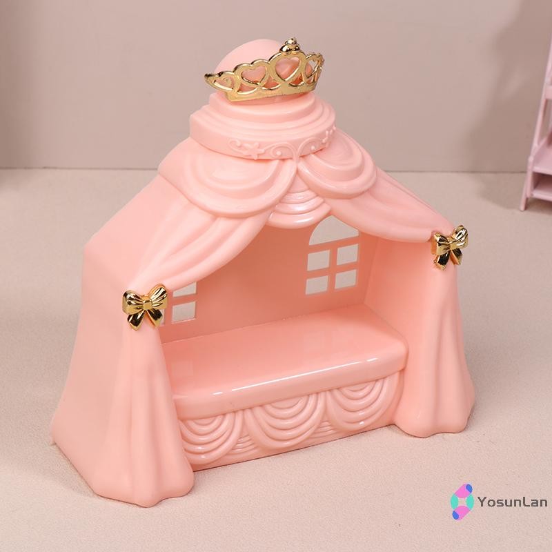 YosunLan 1/12 Dollhouse Princess Bed Model Dollhouse รูปที่ 8