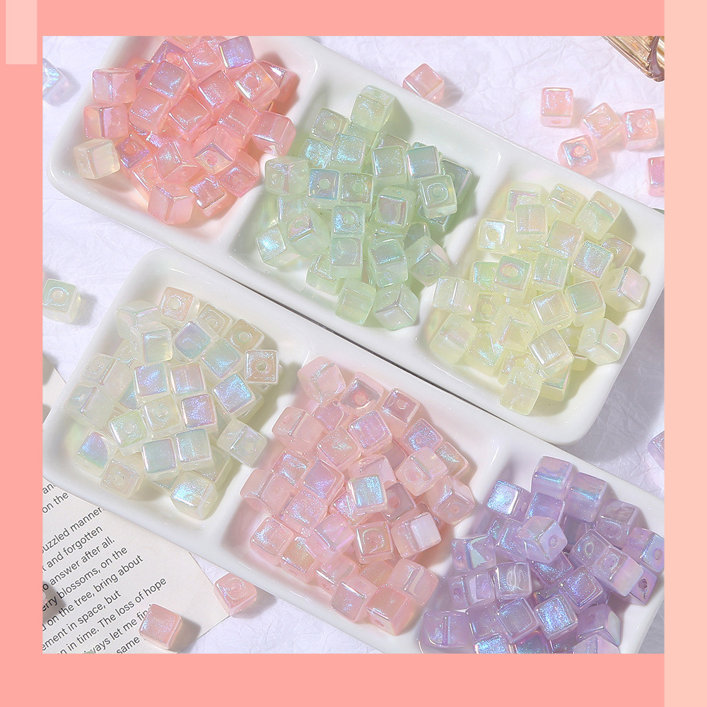 [JIN] 10 มม.อะคริลิค Symphony Cube Mermaid Ji Fine Flash diy Beaded