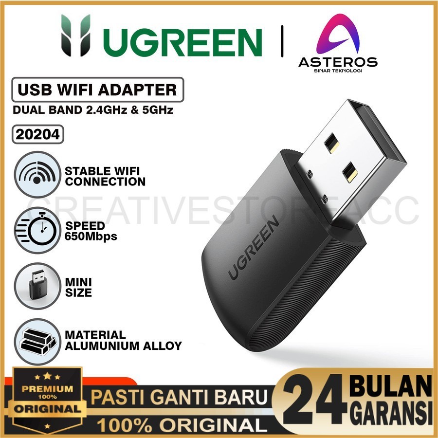 Ugreen 50340 20204 90339 อะแดปเตอร์ Usb Wifi 5G / 2.4G การ์ดเครือข่าย - Ugreen Dongle Wifi 5G & 2.4G
