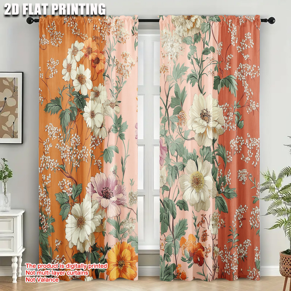 แนะนำ ผ้าม่าน 2ชิ้น,2งเครื่องบินพิมพ์ ผ้าม่านลูกกลิ้งผ้าม่านโบฮีเมียนดอกไม้ที่มีสีสันทนทานผ้าโพลีเอสเตอร์100% (ไม่มีก้าน) ตกแต่งภายในใช้สําหรับห้องนอนและห้องนั่งเล่น- ราคาพิเศษ มีเก็บเงินปลายทาง