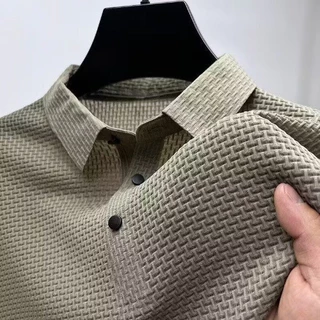 CLIFF เสื้อโปโลผู้ชาย เย็น ระบายอากาศได้ดีใส่สบาย ธุรกิจผู้ใหญ่ ลำลองทรงหลวม