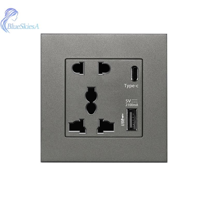 BL แหล่งจ่ายไฟ 2100MA ซ็อกเก็ต USB แผงสากล 13A UK Wall Type C อินเทอร์เฟซ A