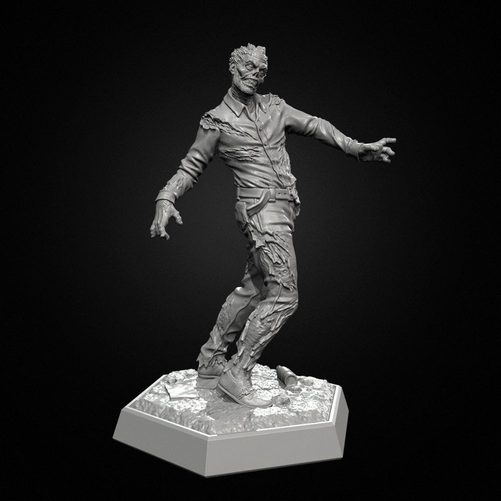 ความสูงของมนุษย์ 38mm50mm 75mm Zombie Man เรซิ่นทหารสีขาวรุ่นประกอบ TD-731/3D XRUB