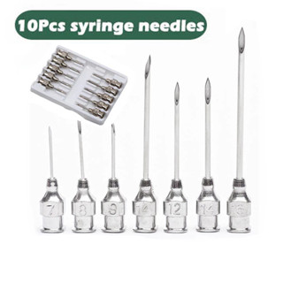 10ชิ้น เข็มเข็มฉีดยาสแตนเลสสัตวแพทย์เข็มฉีดยาวัคซีนเข็มชุดสํ…