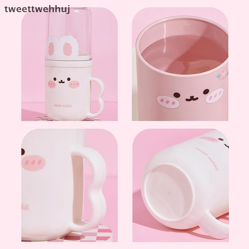Tw ใหม่น่ารักล้างถ้วยในครัวเรือนถ้วยฟันแบบพกพาแปรงสีฟันกล่องเก็บ Travel Grooming ชุดเด็กการ์ตูนน้ํายาบ้วนปากถ้วย huj