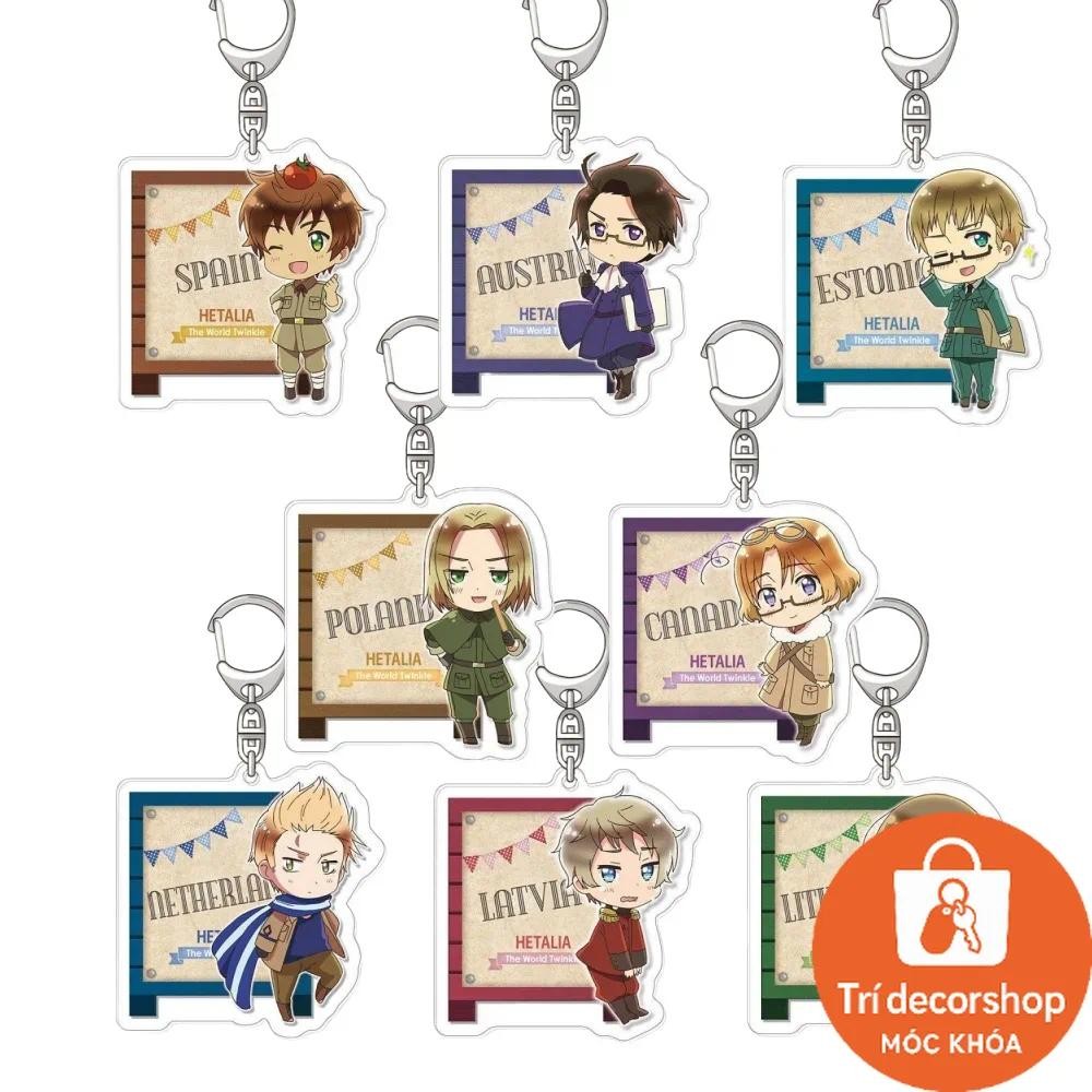 อะนิเมะอุปกรณ์ต่อพ่วง Store Hetalia: โลกกระพริบตาฟินแลนด์ Prussia Hungary ออสเตรียอะคริลิคพวงกุญแจจี