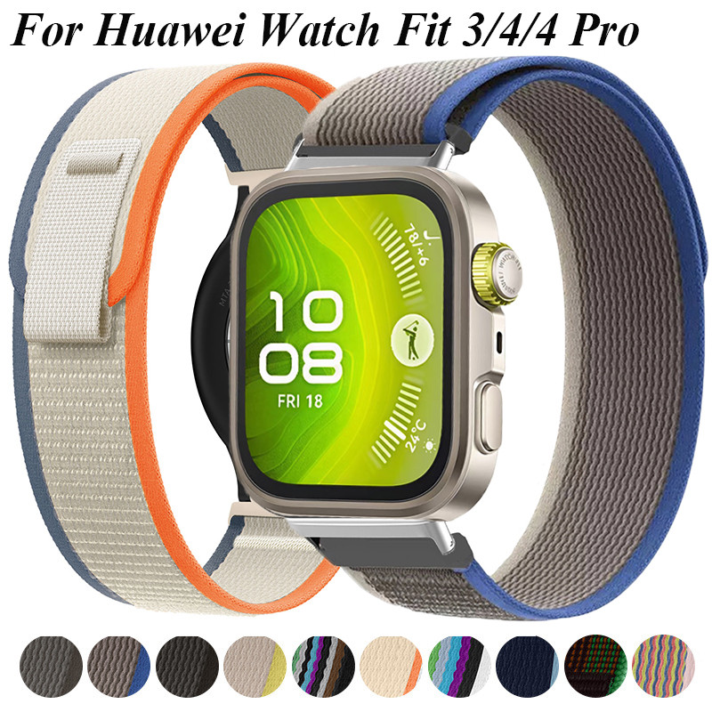 สายรัดไนลอนสําหรับ Huawei Watch Fit 4 pro /4/3 /2 สร้อยข้อมือกีฬา Watchband Smartwatch Elastic Correas