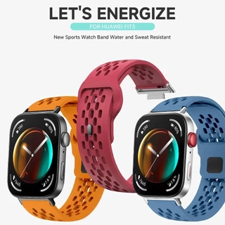 สายซิลิโคนสําหรับ Huawei Watch Fit 5/5 Pro/Fit 4/4 Pro/Fit 3 ระบายอากาศ อุปกรณ์เสริม