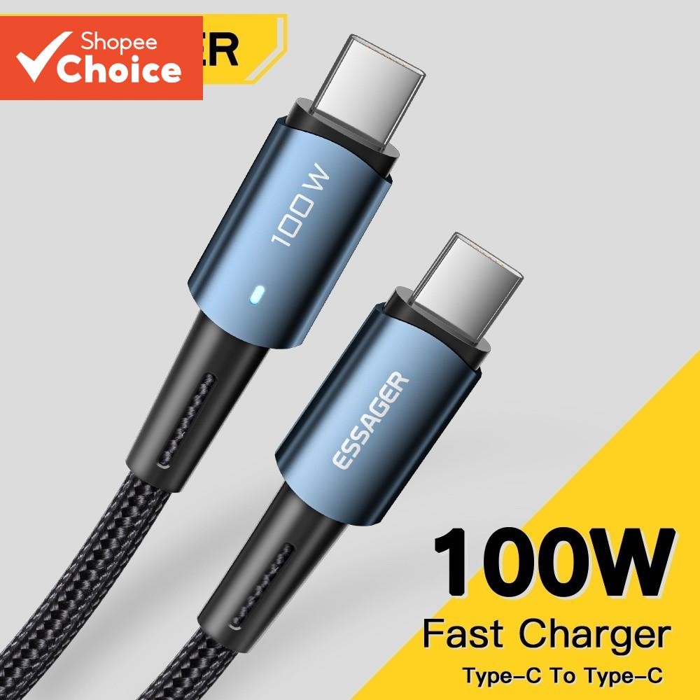 สายชาร์จเร็ว PD100W 60W เหมาะสำหรับโทรศัพท์มือถือ Android Type C สายเคเบิลข้อมูลชาร์จเร็ว USB
