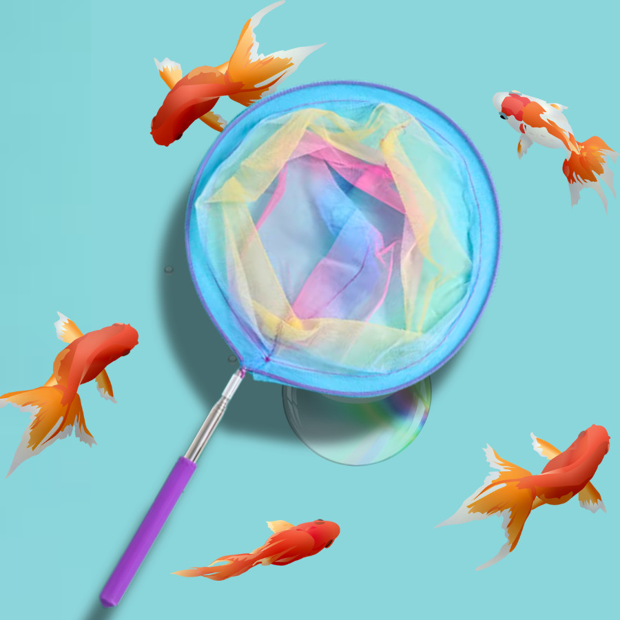 กระชอนตักปลา ยืดได้ สวิงตักปลา สวิงจับนก แมลง ทรงกลม Fishing Net สินค้าจัดส่งไว จากกรุงเทพ