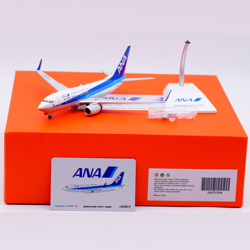 พร้อมส่ง เครื่องบิน Jcwings 1: 200 โมเดลเครื่องบินโลหะผสม All Nippon Air B737-700 JA06AN