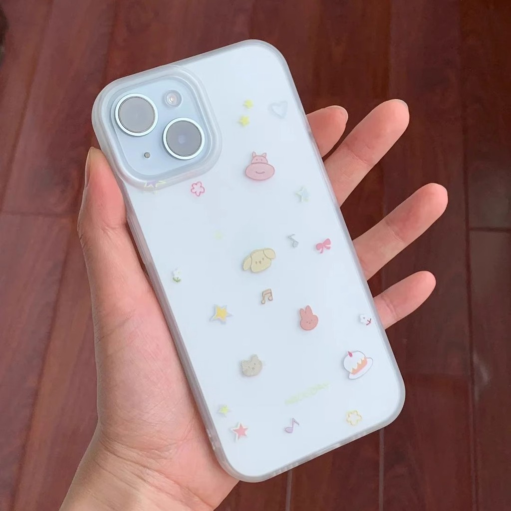 สุนัขน่ารักการ์ตูนFrosted soft ShellสําหรับIphoneกรณี 16promax 15 15promax 14promax 13pro 13promax 1
