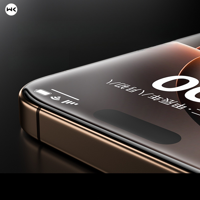 ฟิล์มกันรอยกระจกนิรภัย WK เข้ากันได้กับ Apple 16 ไม่ปิดกั้น iPhone 16 15 Pro Max ฟิล์มโทรศัพท์โค้ง 3