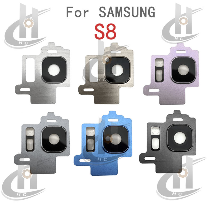 เลนส์กล้องด้านหลังแหวนฝาครอบกระจกเลนส์พร้อมกรอบสําหรับ Samsung Galaxy S8 อะไหล่ทดแทน