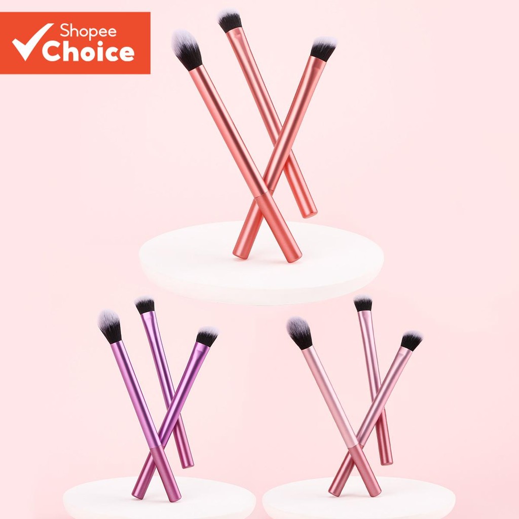 สีม่วง3ชิ้นชุดแปรงแต่งหน้ารวมทั้งไฮไลท์อายแชโดว์คอนซีลเลอร์แปรงเครื่องมือความงามที่สวยงามของขวัญในอุดมคติ