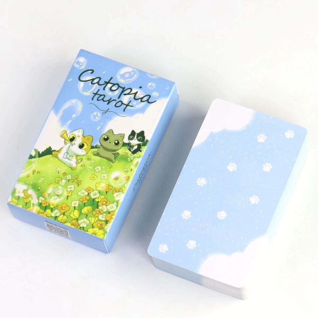 Catopia Tarot-Cat-themed Tarot การ์ดออกแบบ 78 การ์ดเครื่องมือทํานาย Cat-themed อ่านสําหรับผู้เริ่มต้น qiazhilth