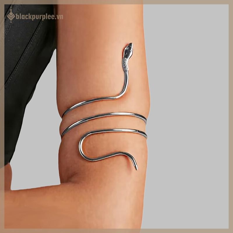 BURPLE Punk Spiral Coil Upper Arm Bracelet Women Egyptian Jewelry Snake Bracelet.