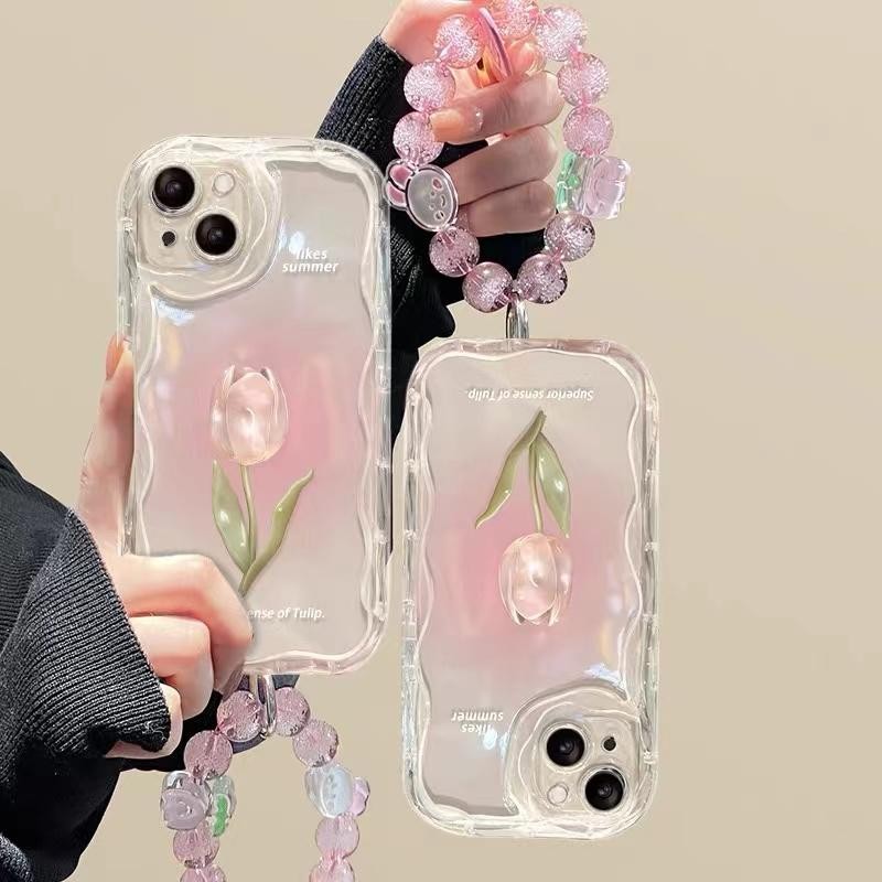 ทิวลิปหมีดอกไม้การ์ตูนสําหรับHuawei P30 Pro P40 Lite Pura 70 Pro Y9S Nova 10 13 5T 7i 9 Y70 Y90 11 7 12 SE Y91 Y7A Y9 Prime 2019 โซ่นุ่มTPUฝาครอบโทรศัพท์กรณี - รูปที่ 2