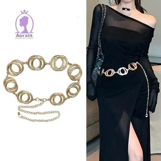 # ANTH # แฟชั่นโลหะรอบแผ่นดิสก์ Splicing ผู้หญิงเอวชุดตกแต่ง Body Chain เครื่องประดับอุปกรณ์เสริม .