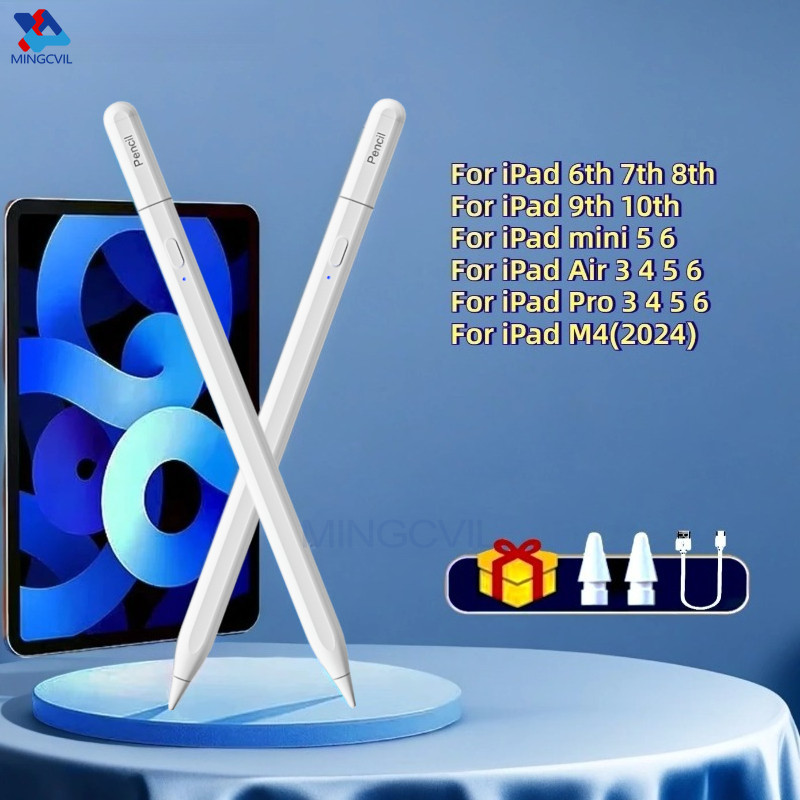 สําหรับดินสอ iPad 2025 M4 ปากกาสไตลัสสําหรับ Air 6 M2 Pro M3 พร้อมการปฏิเสธฝ่ามือ Tilt สําหรับ iPad Pro 11 12.9 13 7/8/9/10/11th mini 5 6 7