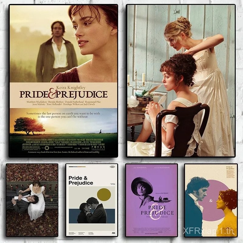 โปสเตอร์ย้อนยุคครบรอบ 20 ปีของภาพยนตร์รักคลาสสิก "ความภาคภูมิใจและอคติ" ภาพวาดผ้าใบไม่มีกรอบ ของขวัญ VFMN