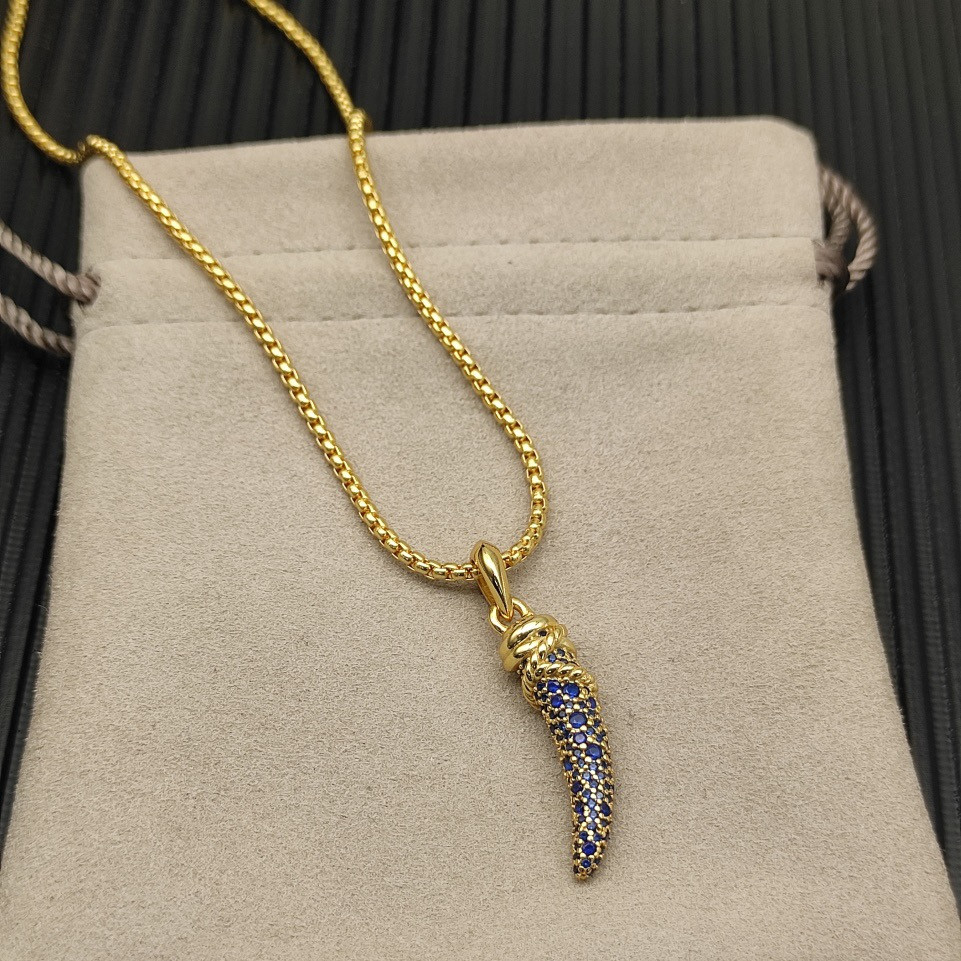 [David Yurman] สร้อยคอ Sapphire Tusk สําหรับผู้ชายและผู้หญิง / 56134
